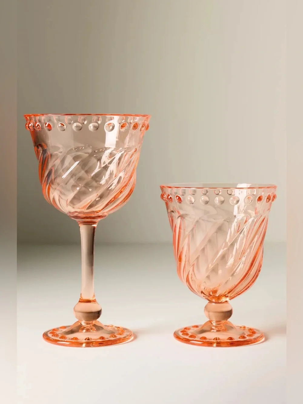 NEW Anthropologie Esther Acrylic Goblets, Set of 4, Peach